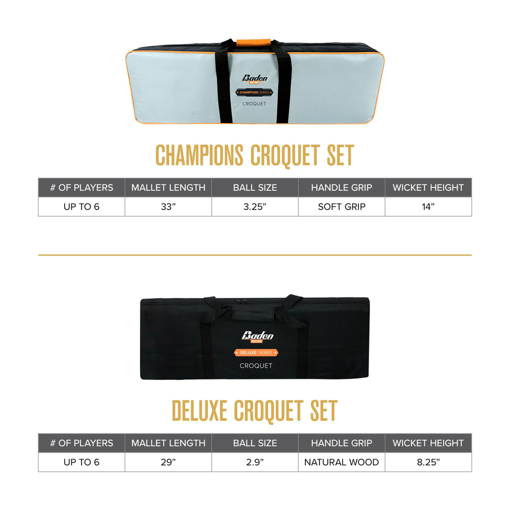 Baden 6-Player Champions Croquet Set With Soft Grip Handles Medium