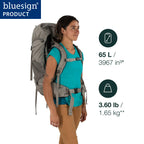 Osprey Renn 65L Womens Backpacking Backpack, Dark Charcoal/Gray Wolf
