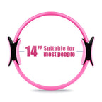 Ritfit Pilates Ring Circle - 14 Inch Magic Fitness Circle For Toning Inner & Outer Thighs, Bonus Workout Guide Included (Pink)