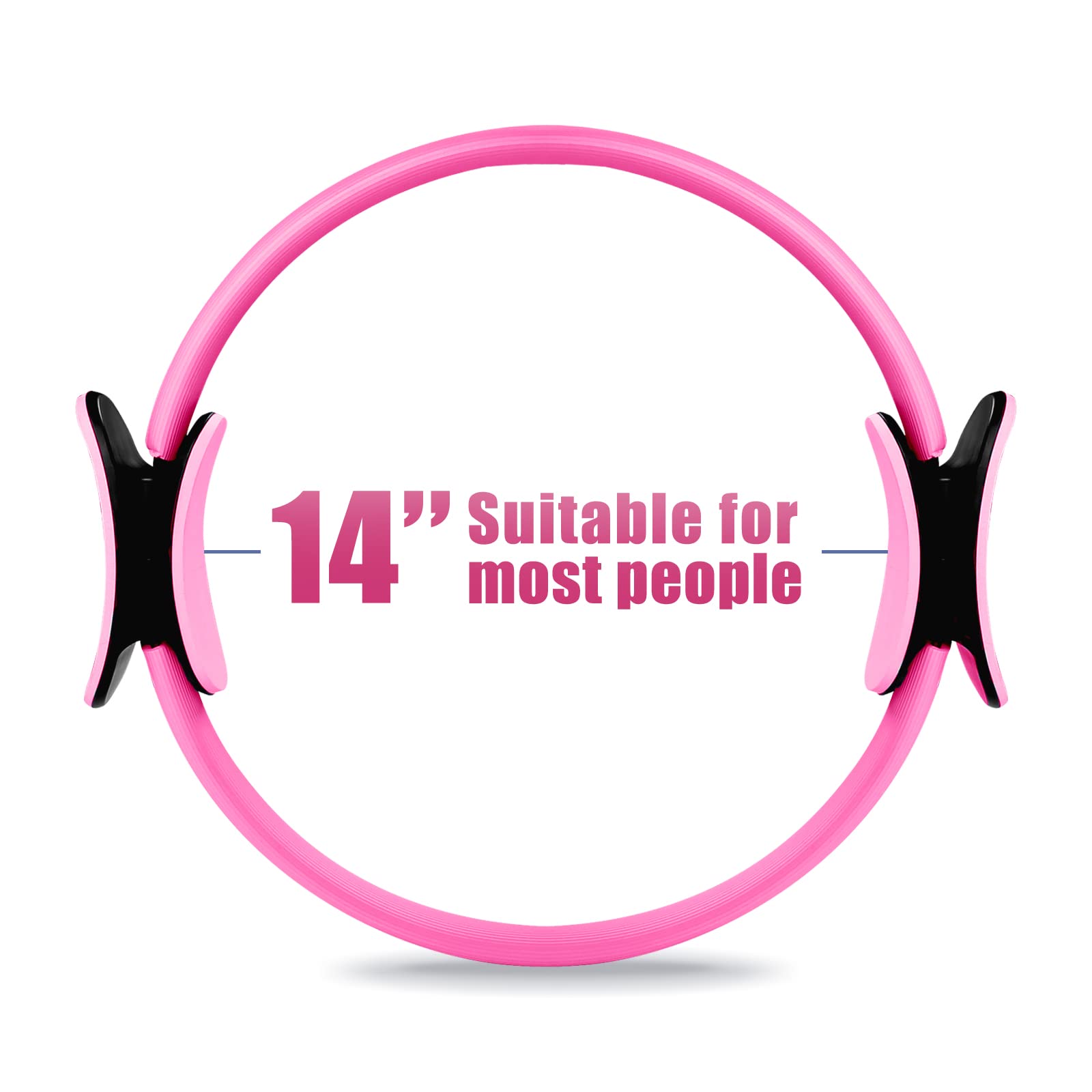 Ritfit Pilates Ring Circle - 14 Inch Magic Fitness Circle For Toning Inner & Outer Thighs, Bonus Workout Guide Included (Pink)