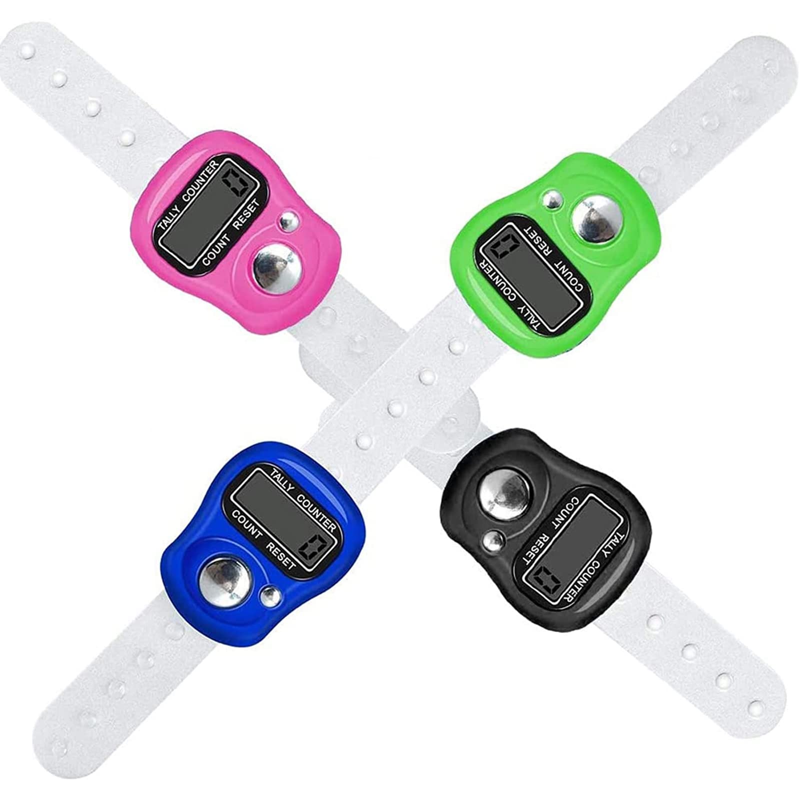 Electronic Finger Counter,4-Pack Case Resettable 5 Digit Lcd Electronic Digital Display Finger Hand Tally Counter Counting For G