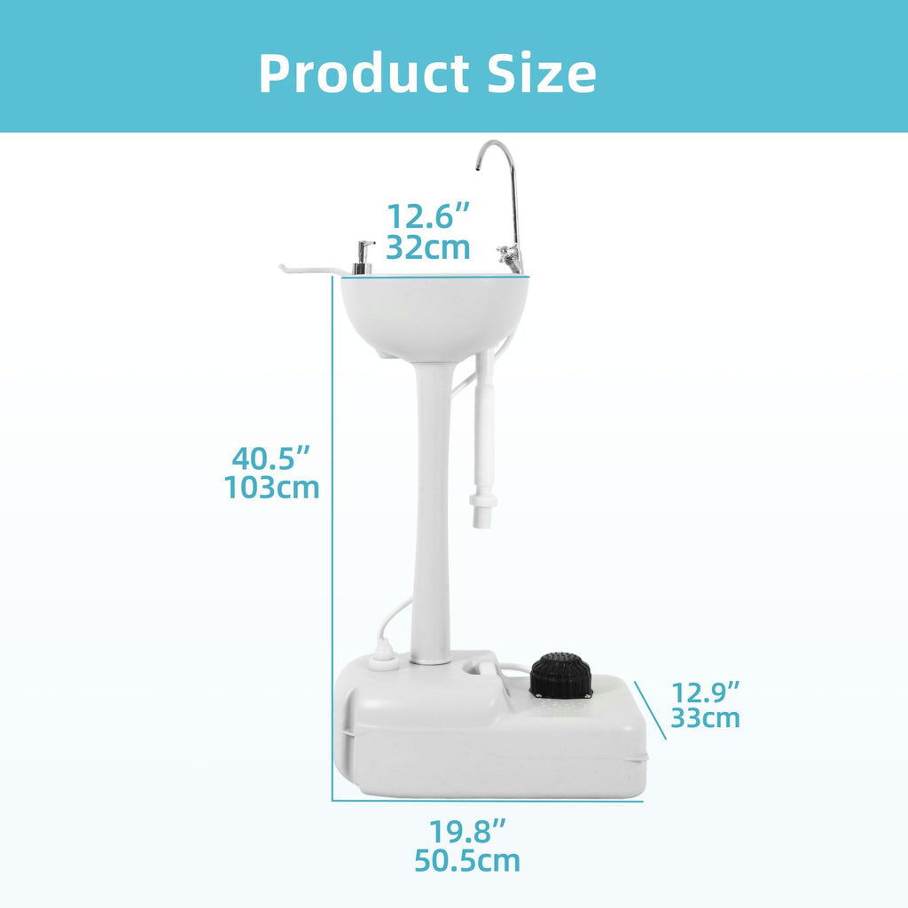 Yitamotor Dual Use Portable Sink 17L Camping Hand Washing Station With Towel Holder, Soap Dispenser, Foot Operated, Hand Wash Ba
