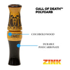 Zink Calls Of Death (Cod) Polycarbonate Hand-Tuned Short Reed Waterfowl Canada Goose Hunting Game Call - Power, Volume & Speed I