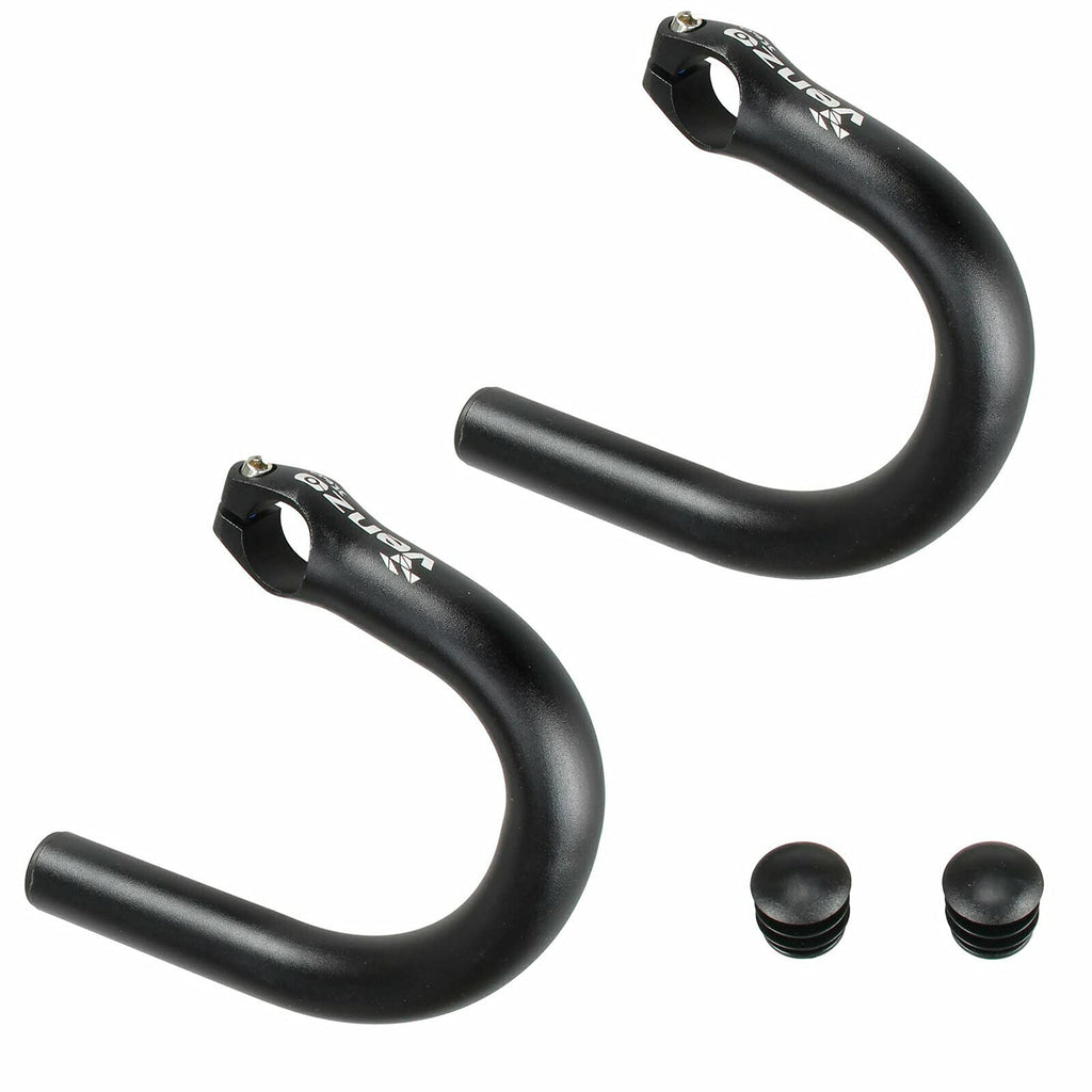Venzo Road Bicycle Bike Adapter Handlebar Flat Bar To Drop Bar Ends - Mountain Bike To Road Bike Type