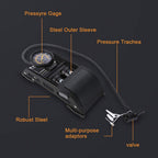 Double Cylinder Foot Air Pump, Precision Pressure Gauge High Pressure Pedal Inflator, Portable Foot Air Mercury For Ball, Bicycl