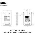 GORUCK Ruck Plate 45LB (Long) - USA Made Cast Iron Weighted Plates for Vest, Rucking, Squat, Swing, Strength Training Equipment,