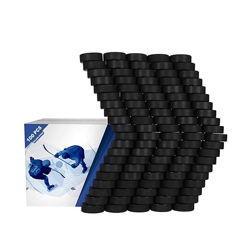 Golden Sport Ice Hockey Pucks, 100Pcs, Official Regulation, For Practicing And Classic Training, Diameter 3'', Thickness 1'', 6O