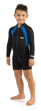 Cressi Girls Long Sleeves Swimwears, Black/Blue, Large Us