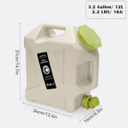 Sloyunlu 3.2 Gallon Water Jug With Spigot, Bpa Free Leak-Proof Camping Water Container, Portable Emergency Water Storage For Out