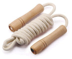 Homello Jump Rope For Kids - Wooden Handle - Adjustable Cotton Braided Fitness Skipping Rope For Toddler Fitness Workout Exercis