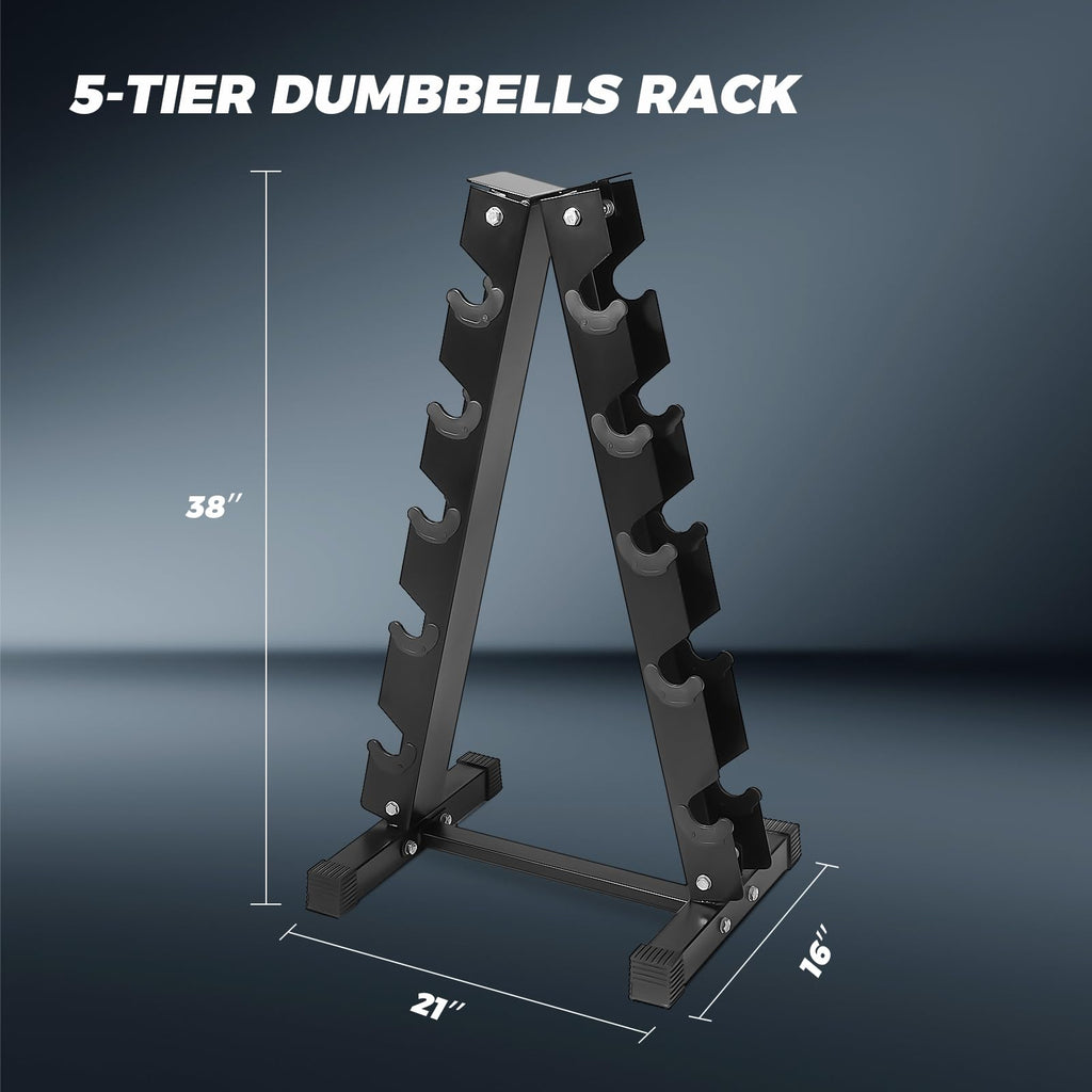 Ritfit 300/350/450/220 Lb Rubber Hex Dumbbells Set With Optional Dumbbell Rack, Multi Weight Set To Choose, Ideal For Home Gym A