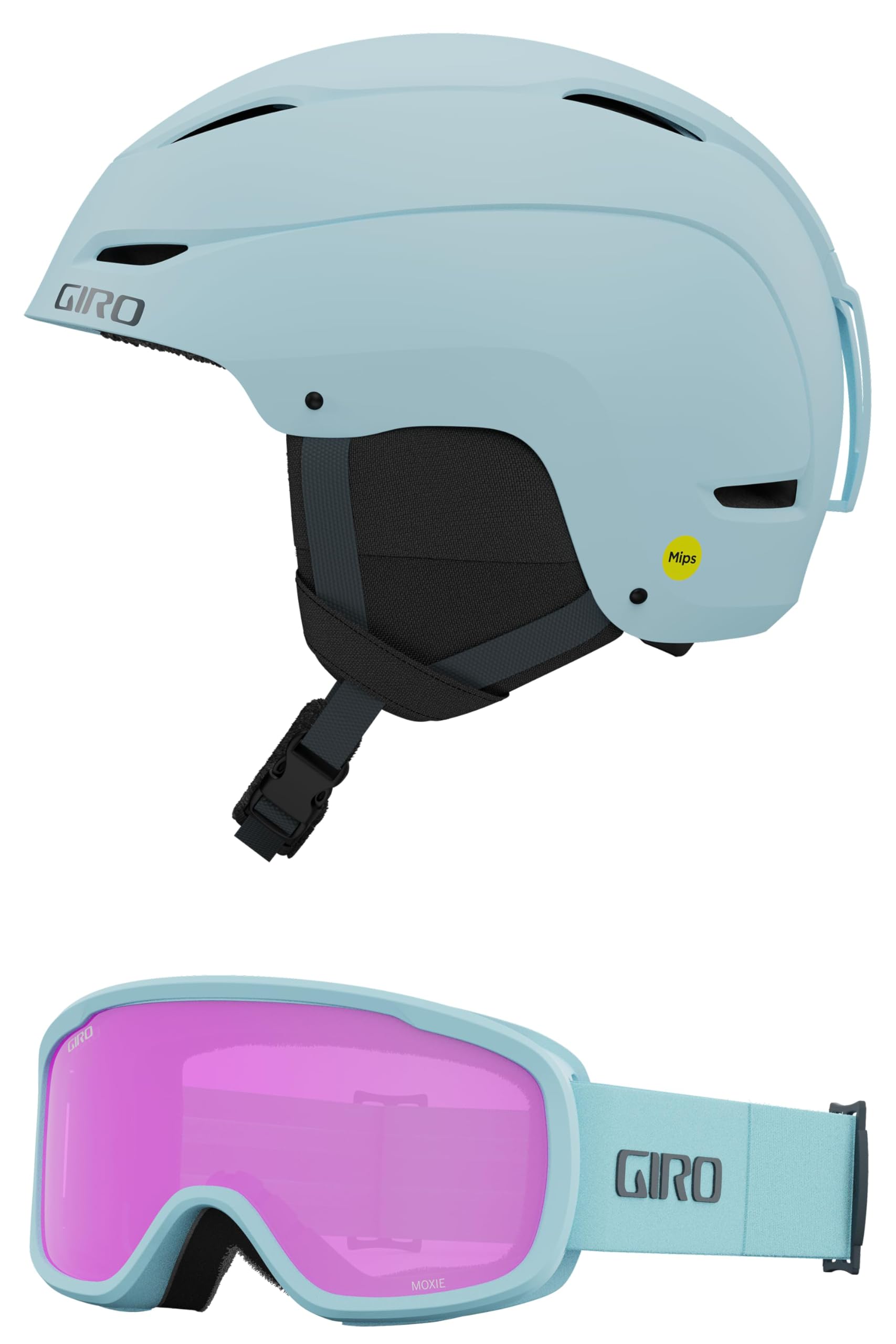Giro Ceva MIPS Womens Snow Helmet/Goggle Combo - (Combo) Matte Light Mineral - Light Mineral Thirds - Size Medium