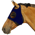 Intrepid International Horse Mask - Quarter Cup Blinker Hood for Racing & Training, Stretchable Material, Touch Tape Closure, Bl