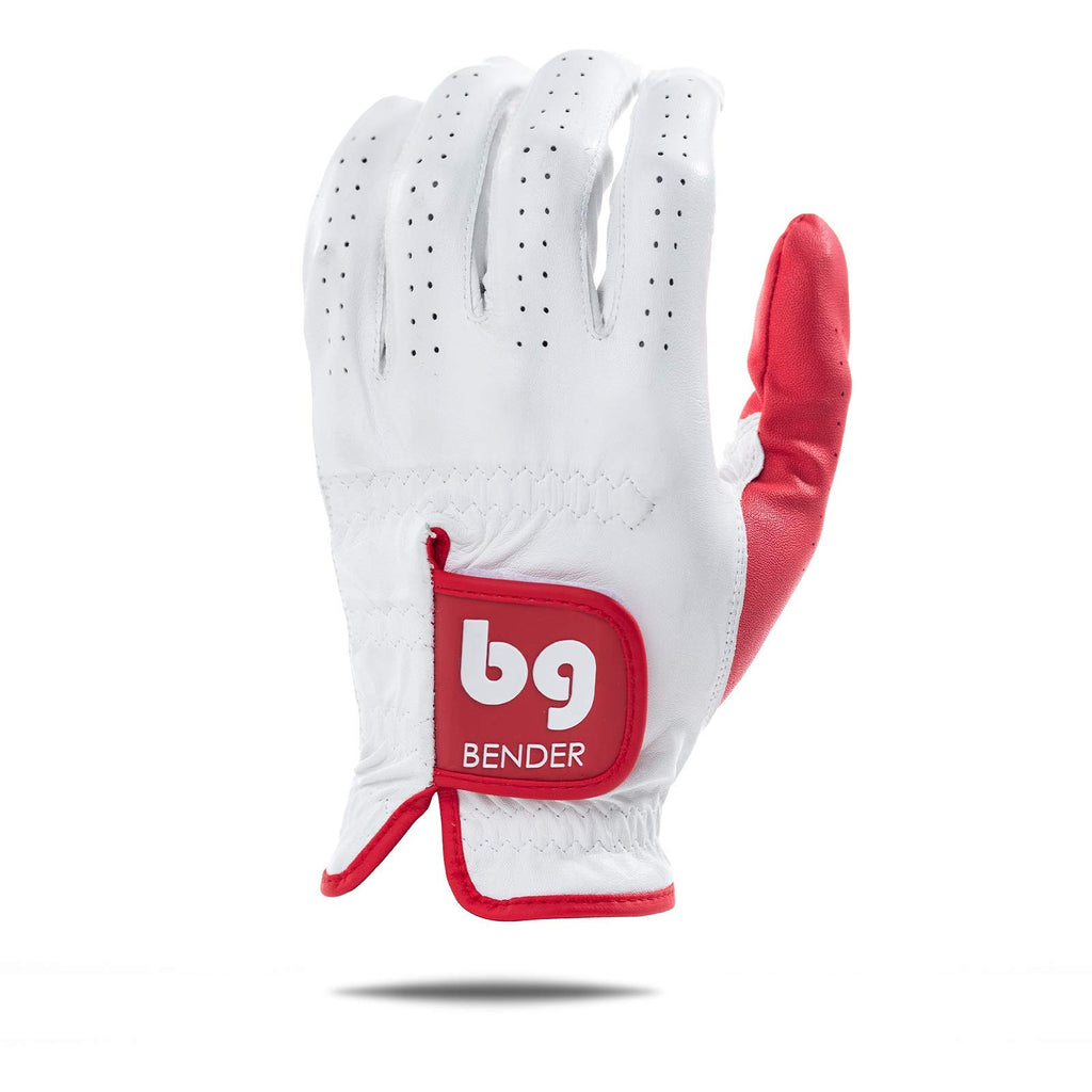 Bender Gloves Womens Elite Cabretta Golf Glove (Red, Medium)