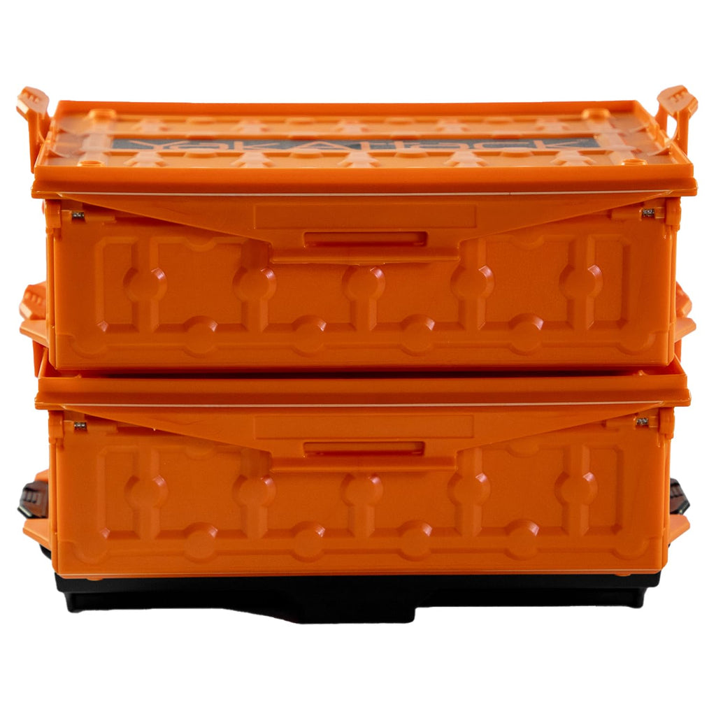Yakattack Tracpak Orange Combo Kit - 2 Stackable Kayak Storage Boxes With Quick Release Track Mount Base | Kayak Crate System Fo