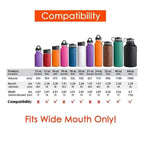 The Mass Wide Mouth Straw Lid Compatibility Most Sports Water Bottle (Flamingo)