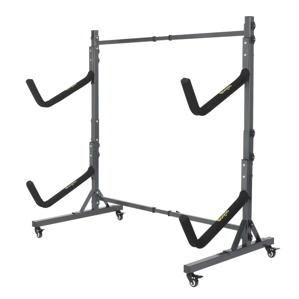 Bonnlo Kayak Stand Freestanding, Storage Rack for Two-Kayak, Canoe, Boat, Paddle Board, SUP, Surfboard for Indoor Outdoor Garage