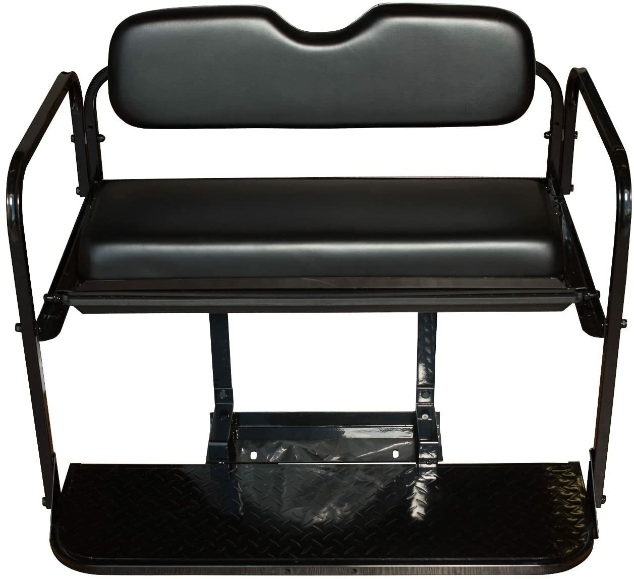 Performance Plus Carts Club Car Precedent/Onward/Tempo Golf Cart Rear Flip Seat Kit | Folding Steel Frame Rear Back Seat | Black