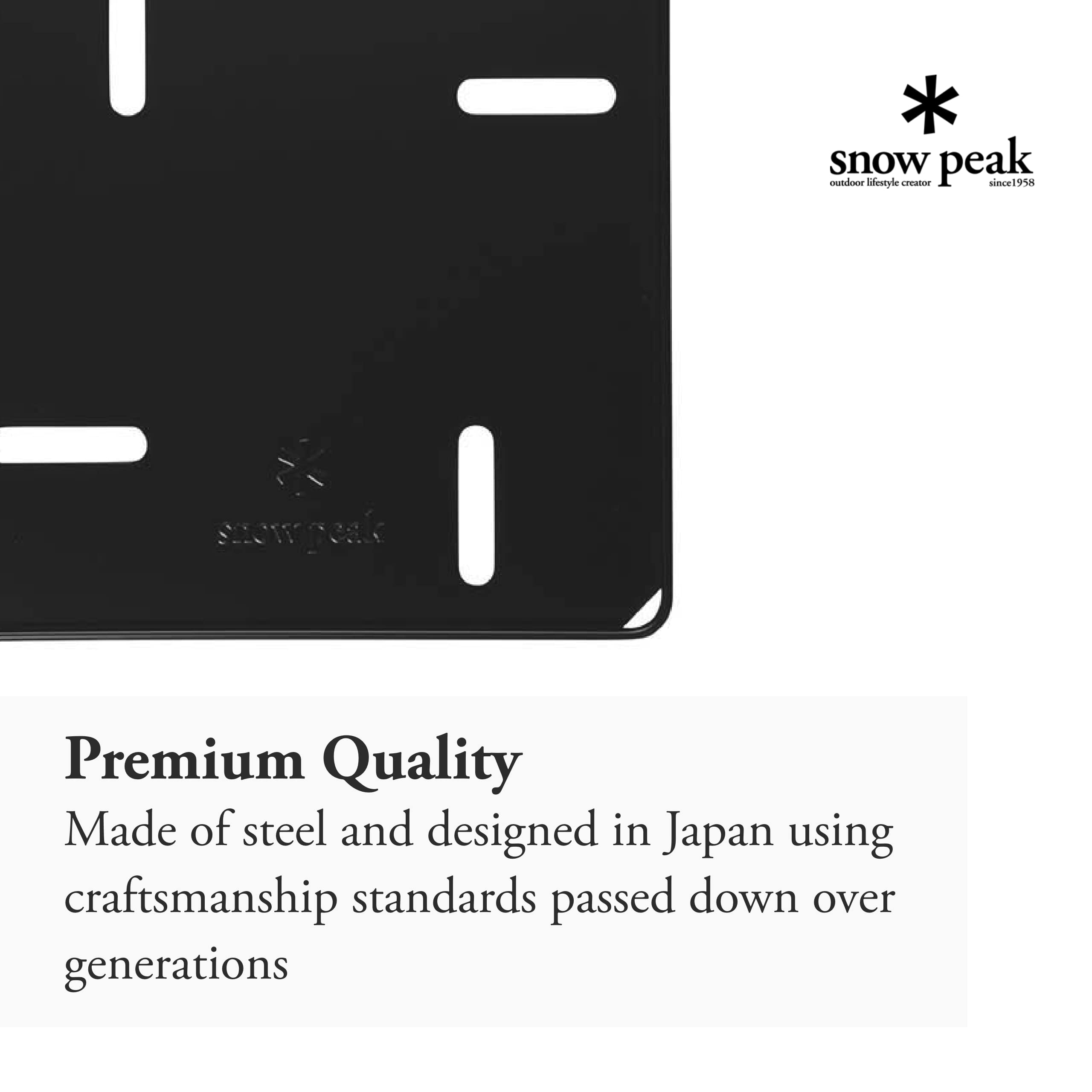 Snow Peak Fireplace Base Plate - Heat Protection - Stable & Lightweight - Steel - 4.2 Lbs - Large