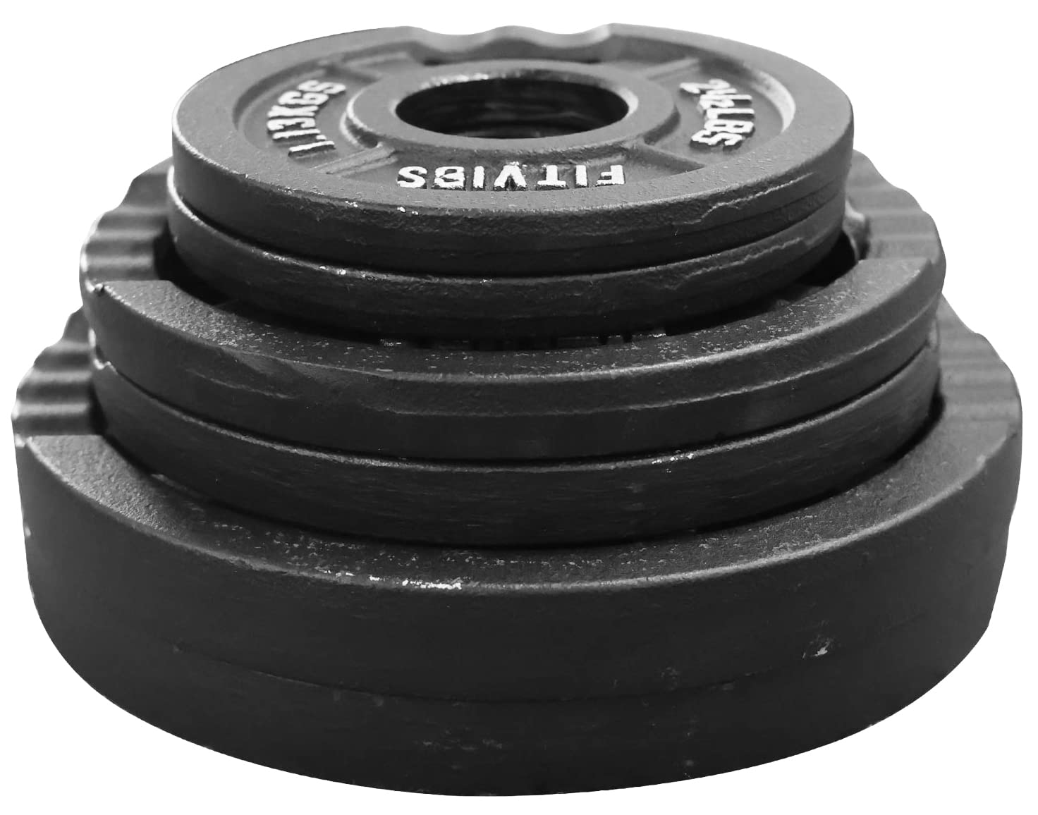 Fitvids Olympic 2-Inch Cast Iron Plate Weight Plate For Strength Training And Weightlifting, Two Hole Style, 35Lb Set