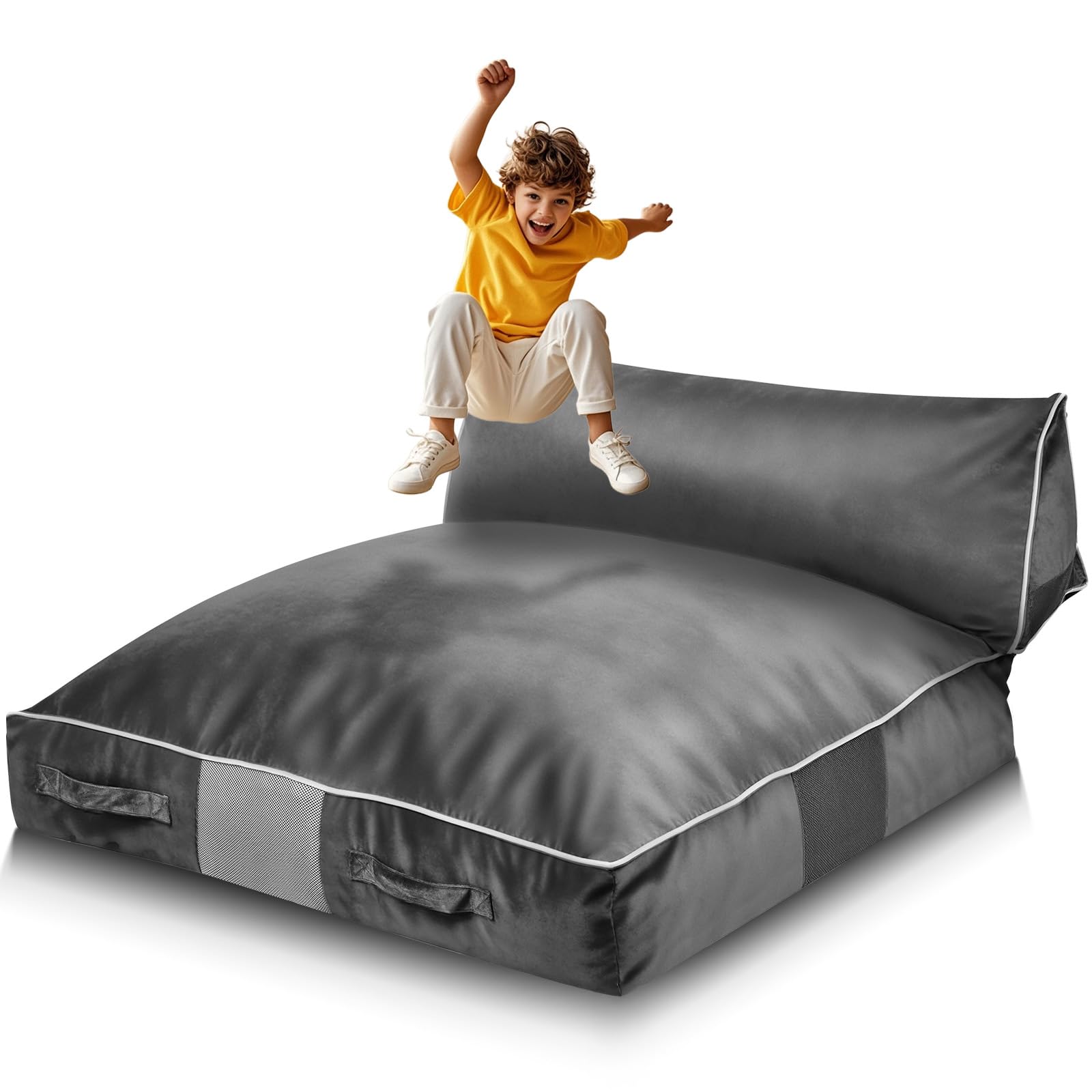 VEVOR Crash Pad, 5 x 4.5 ft Crash Pad for Kids Sensory with Foam Blocks and Washable Cover, Large Soft Foam Landing Zone Giant P