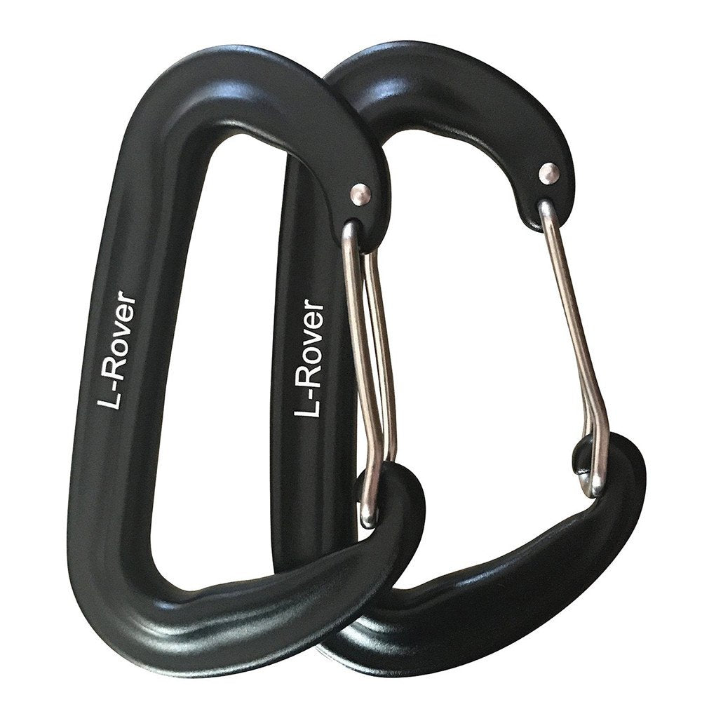 L-Rover Carabiner,12Kn Lightweight Heavy Duty Carabiner Clips,Aluminium Wiregate Caribeaners For Hammocks,Camping, Key Chains, O