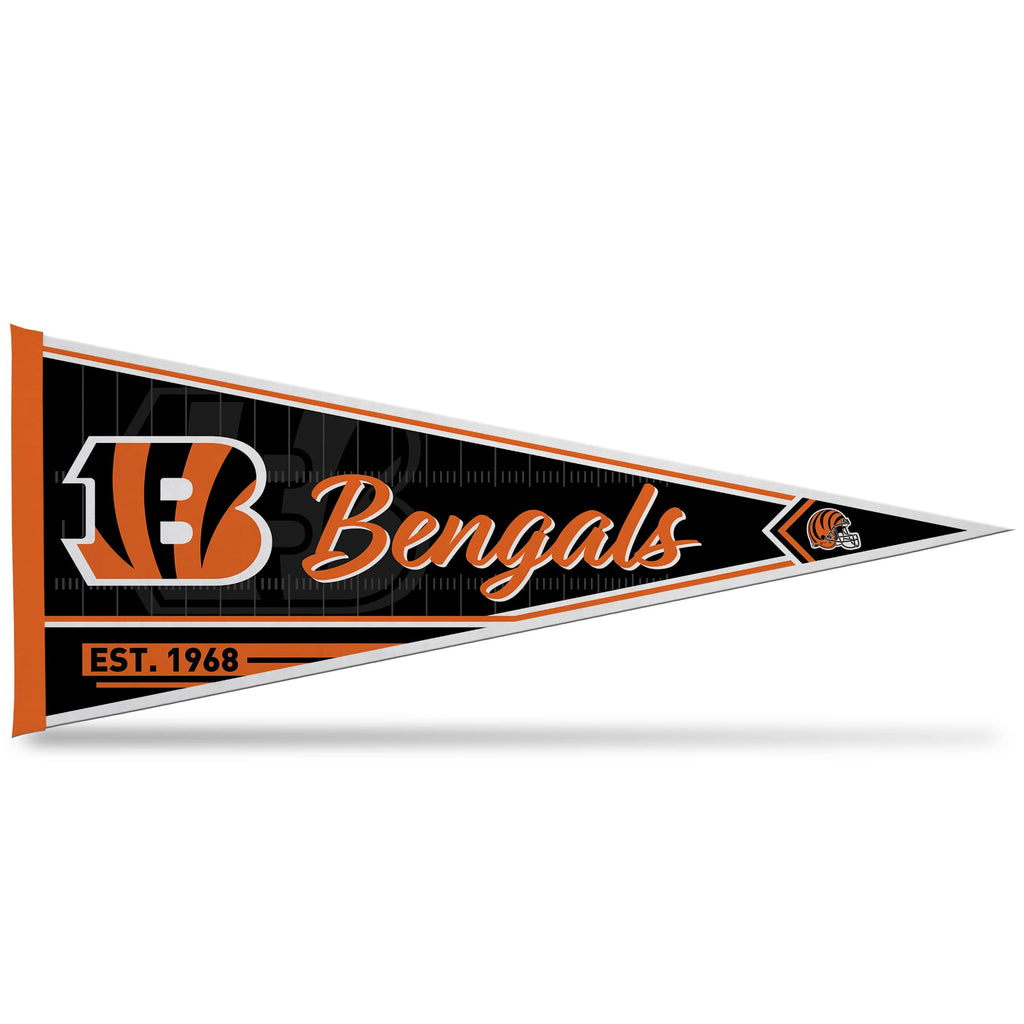 Rico Industries Nfl Football Cincinnati Bengals Classic 12'' X 30'' Felt Wall D  Cor Pennant - Great For Home/Bed Room/Man Cave