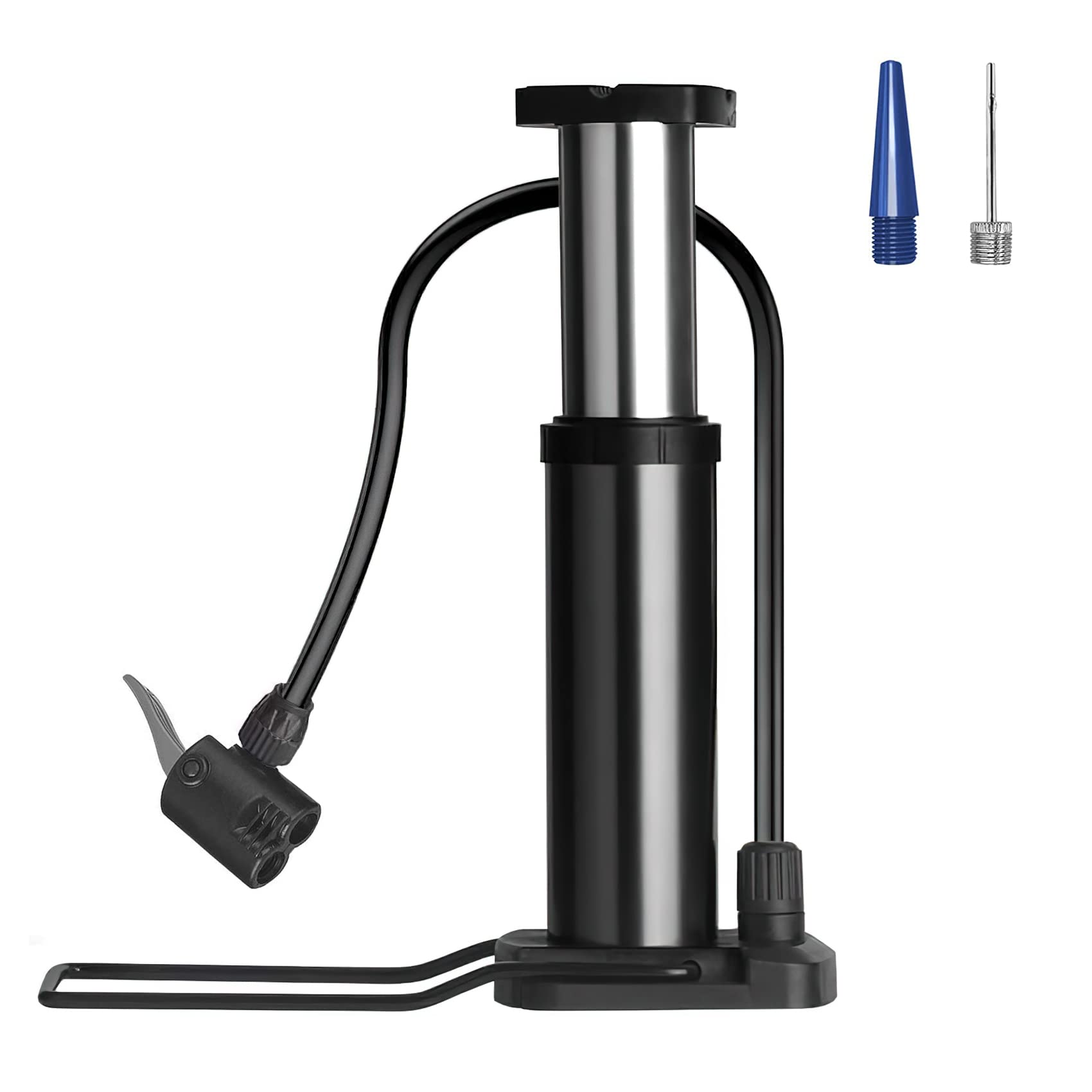 Bike Pump, Mini Bicycle Pump Portable Bike Floor Pump With Presta And Schrader Valves Aluminum Alloy Floor Bicycle Air Pump Comp