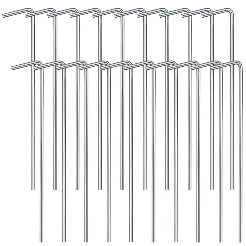 20 Pack Tent Pegs, 7 Metal Tent Stakes Pegs With Hook, Tent Garden Stakes For Camping, Canopy, Outdoor Decoration