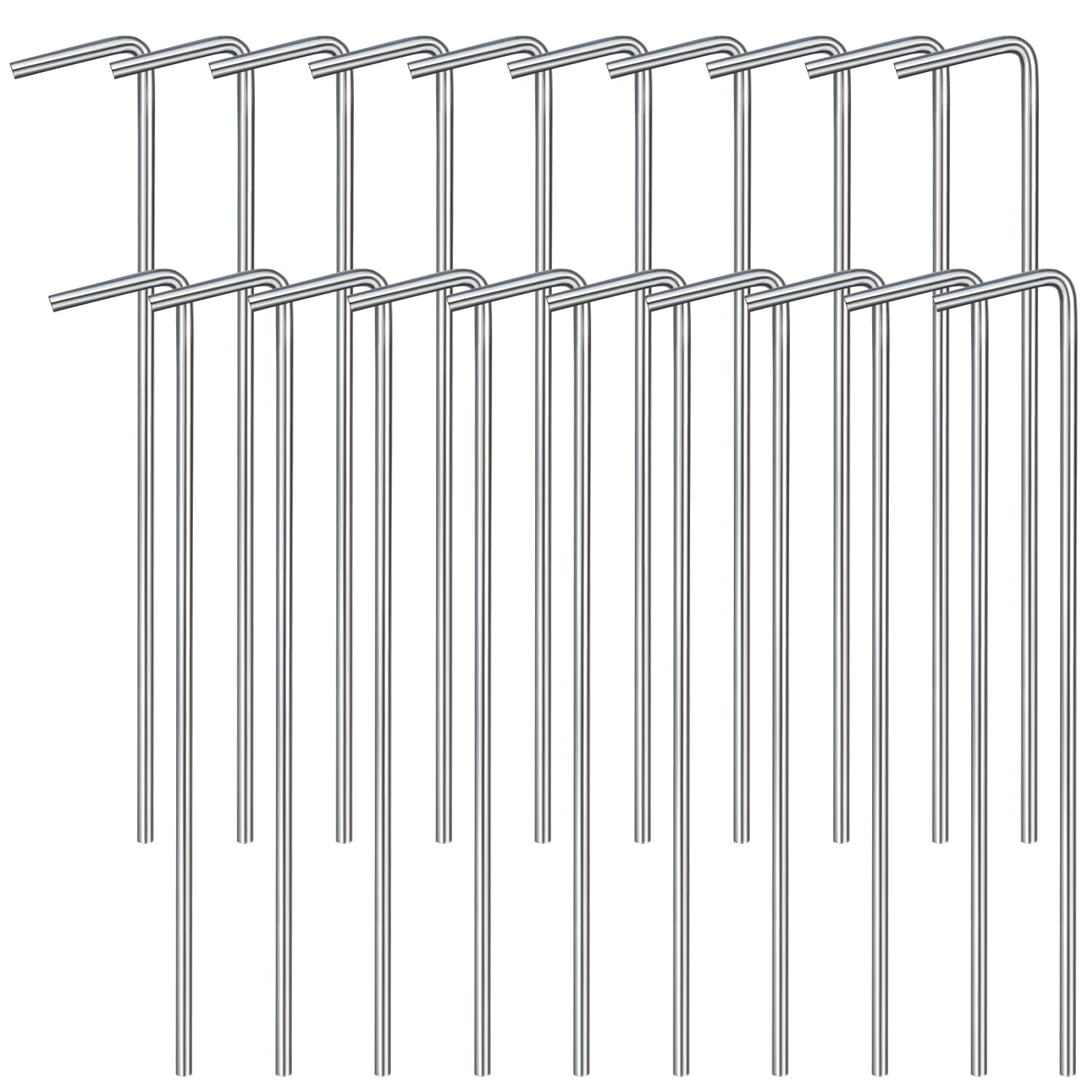 20 Pack Tent Pegs, 7 Metal Tent Stakes Pegs With Hook, Tent Garden Stakes For Camping, Canopy, Outdoor Decoration