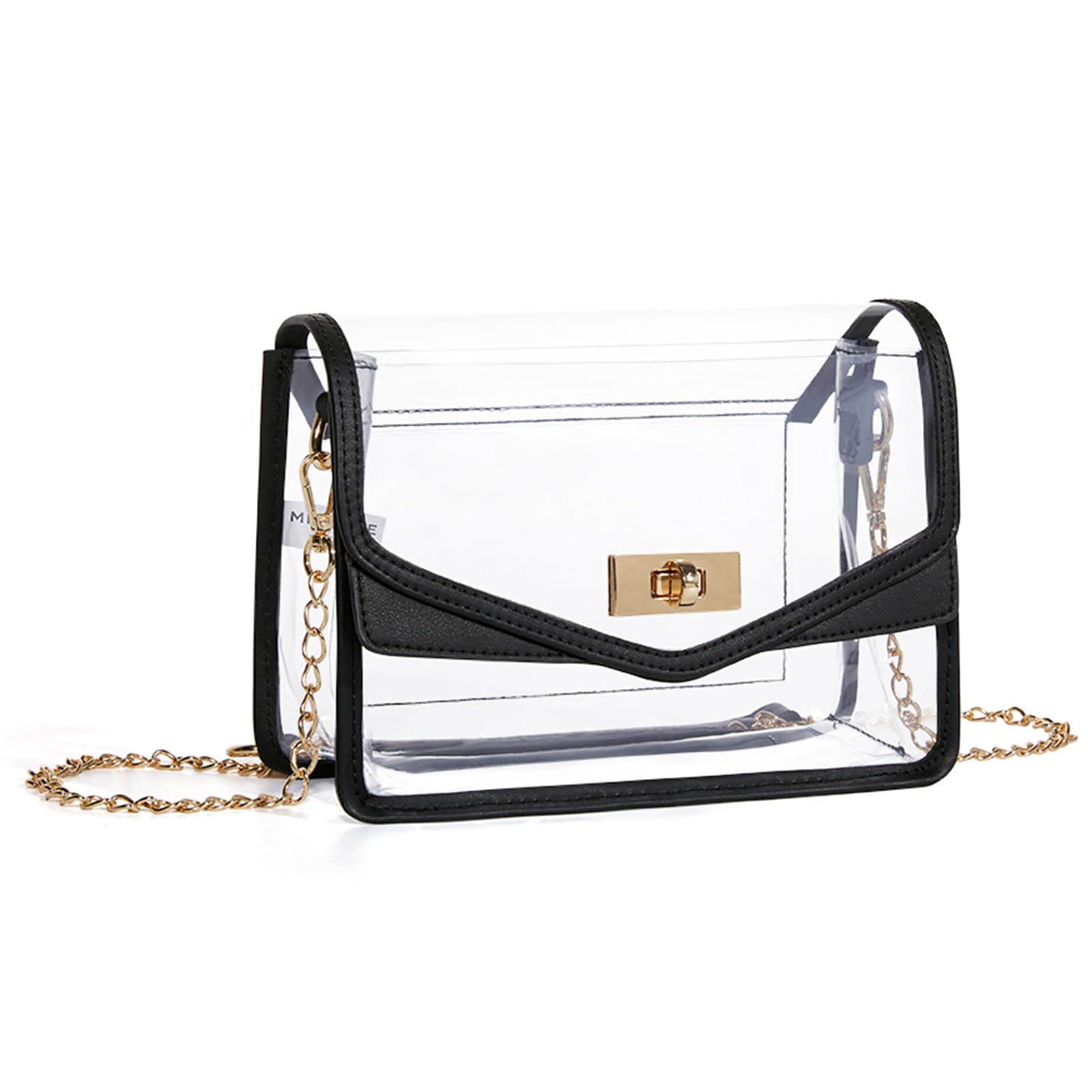 Missnine Clear Bag for Stadium Events Clear Crossbody Purse Stadium Approved Women Transparent Shoulder Bag for Concerts