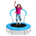 Lyromix 36 Inch Mini Trampoline for Kids, Indoor Toddler Rebounder Trampoline with Handle, Bright Blue