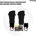 Zodiac Soccer Shin Guard with Detachable Ankle Protection-Red - Vizari Sports