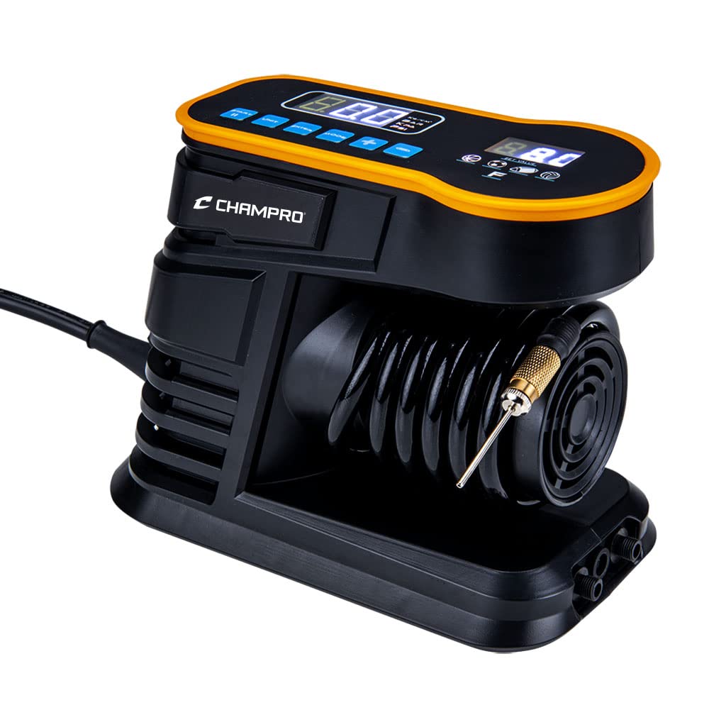 CHAMPRO Apex Digital Smart Air Pump for Inflating Soccer Balls, Basketballs, and More