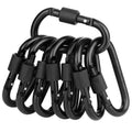 Locking Carabiner Clip, Vonpri Caribeaner Clips Black D Ring Spring Snap Key Chain Hook 3'' Screw Gate Hook Travel Aluminum Cara