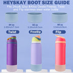 Heyskay 2Pcs Silicone Boot For Owala Flask Water Bottle 40Oz Anti-Slip Protective Sleeve For Owala Twist,Freesip And Flip Stainl