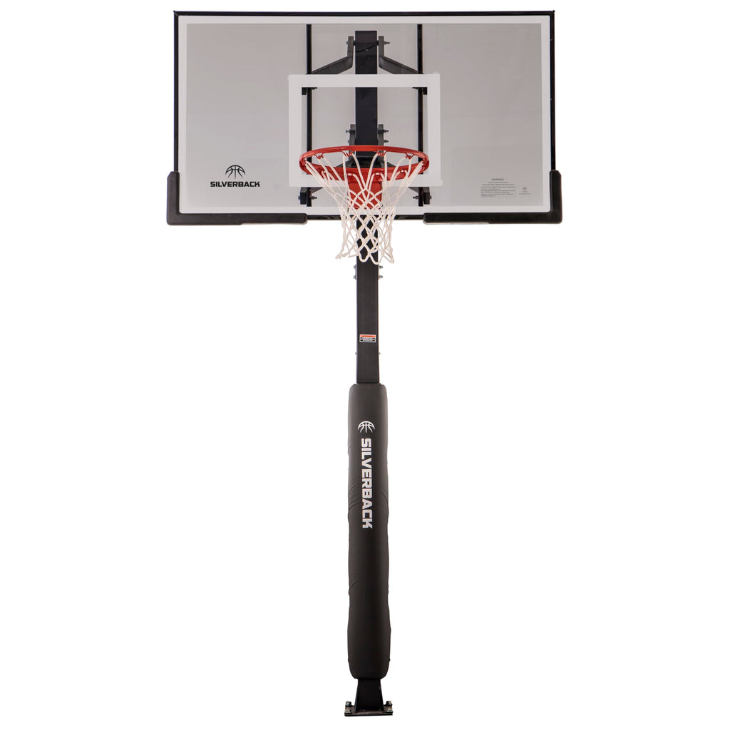 Silverback Ghost Basketball Goal with 60-Inch Tinted Tempered Glass Backboard