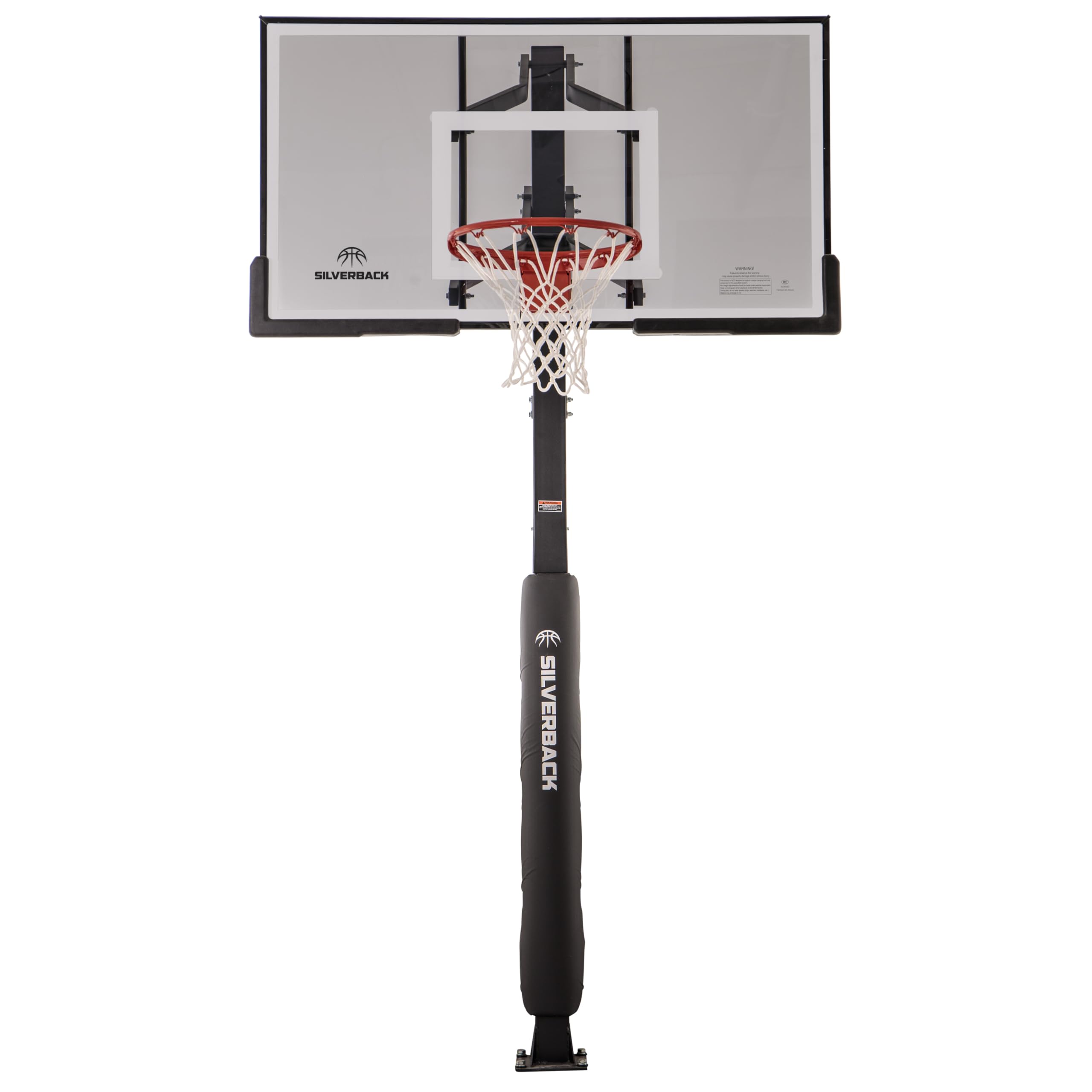 Silverback Ghost Basketball Goal with 60-Inch Tinted Tempered Glass Backboard