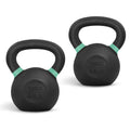 Yes4All Powder Coated Cast Iron Kettlebell Pair Green - 20 Kg / 44 Lb Strength Training Kettlebells Weight Set For Full Body Wor