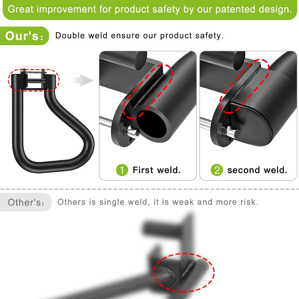 Seleware Solid Dip Bar Attachment For 2'' X 2'' With 1/2'' Hole Power Cage Squat Rack, Set Of 2 Dip Bar Multi-Grip Handles For S