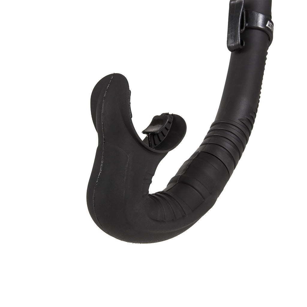 Ist Dry Top Foldable Snorkel For Freediving & Spearfishing, Flexible Roll Up Design, Compact For Travel- Black