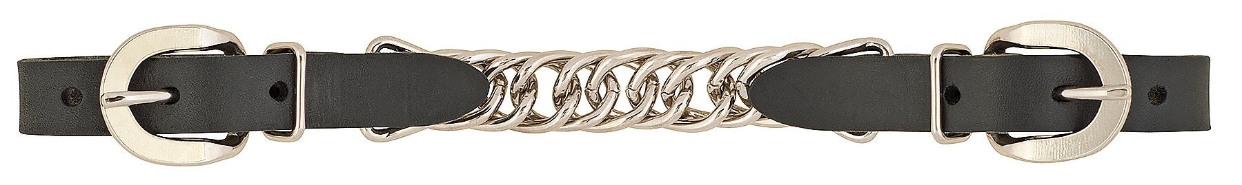 Weaver Leather Leather Single Flat Link Chain Curb Strap, Black, 4.5