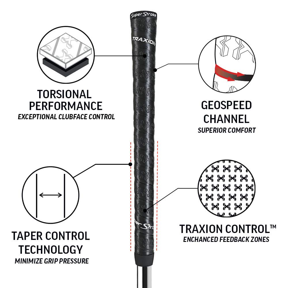 Superstroke Traxion Wrap Club Grips Bundle (13) Standard - Black