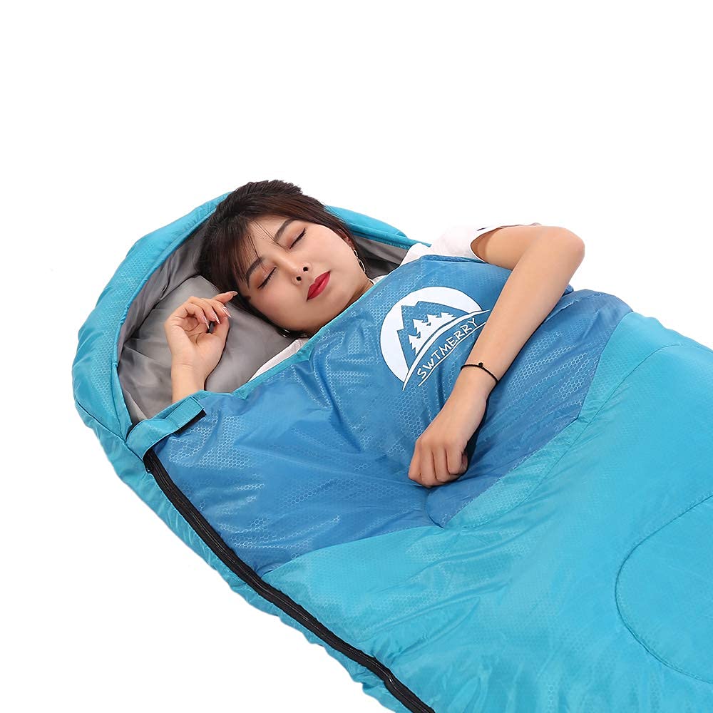 Swtmerry Sleeping Bag 3 Seasons (Summer, Spring, Fall) Warm & Cool Weather - Lightweight,Waterproof Indoor & Outdoor Use For Cam