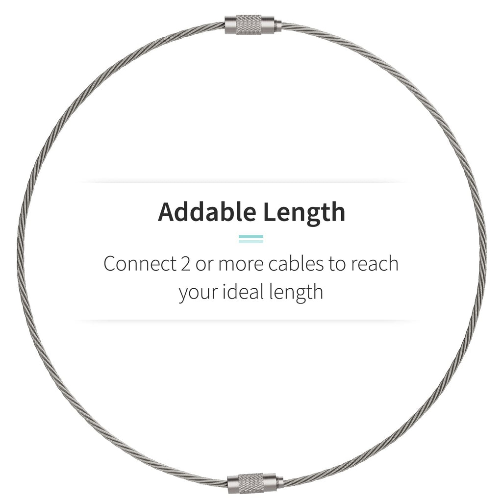 Pawfly 6 Inch Wire Keychain Cable Large Stainless Steel Key Ring Loop Holder For Outdoor Hiking Heavy Duty Connectable Luggage T