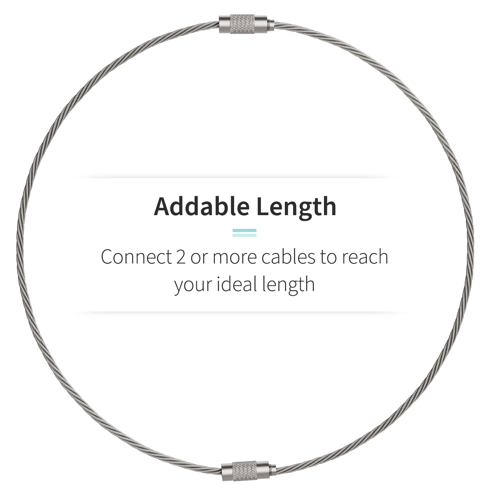 Pawfly 6 Inch Wire Keychain Cable Large Stainless Steel Key Ring Loop Holder For Outdoor Hiking Heavy Duty Connectable Luggage T