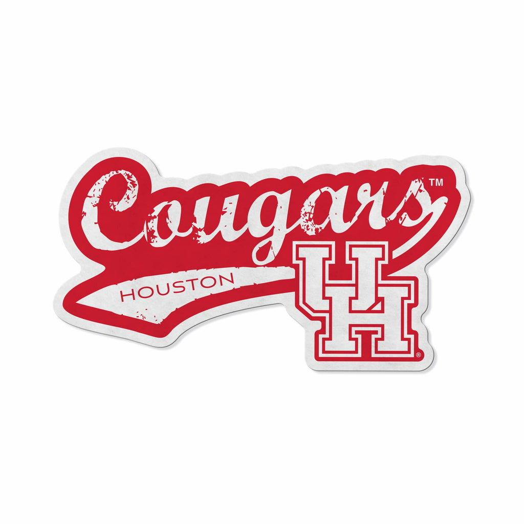 Rico Industries Ncaa Houston Cougars Distressed Shape Cut Pennant - Home And Living Room D  Cor - Soft Felt Ez To Hang