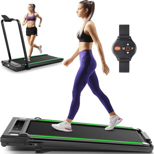 Ancheer 4 In 1 Under Desk Treadmill With Incline - 2S Folding/Max 300 Lb Capacity Walking Pad - Compact Electric Treadmill For H