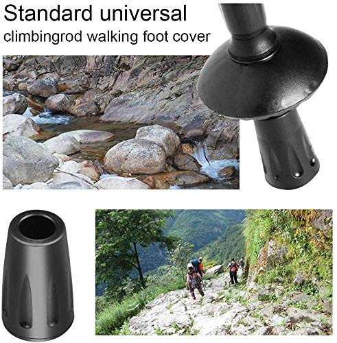 Bornfeel Trekking Pole Replacement Tips 16 Pack Hiking Pole Rubber Tips Walking Stick Tips End Caps Protectors