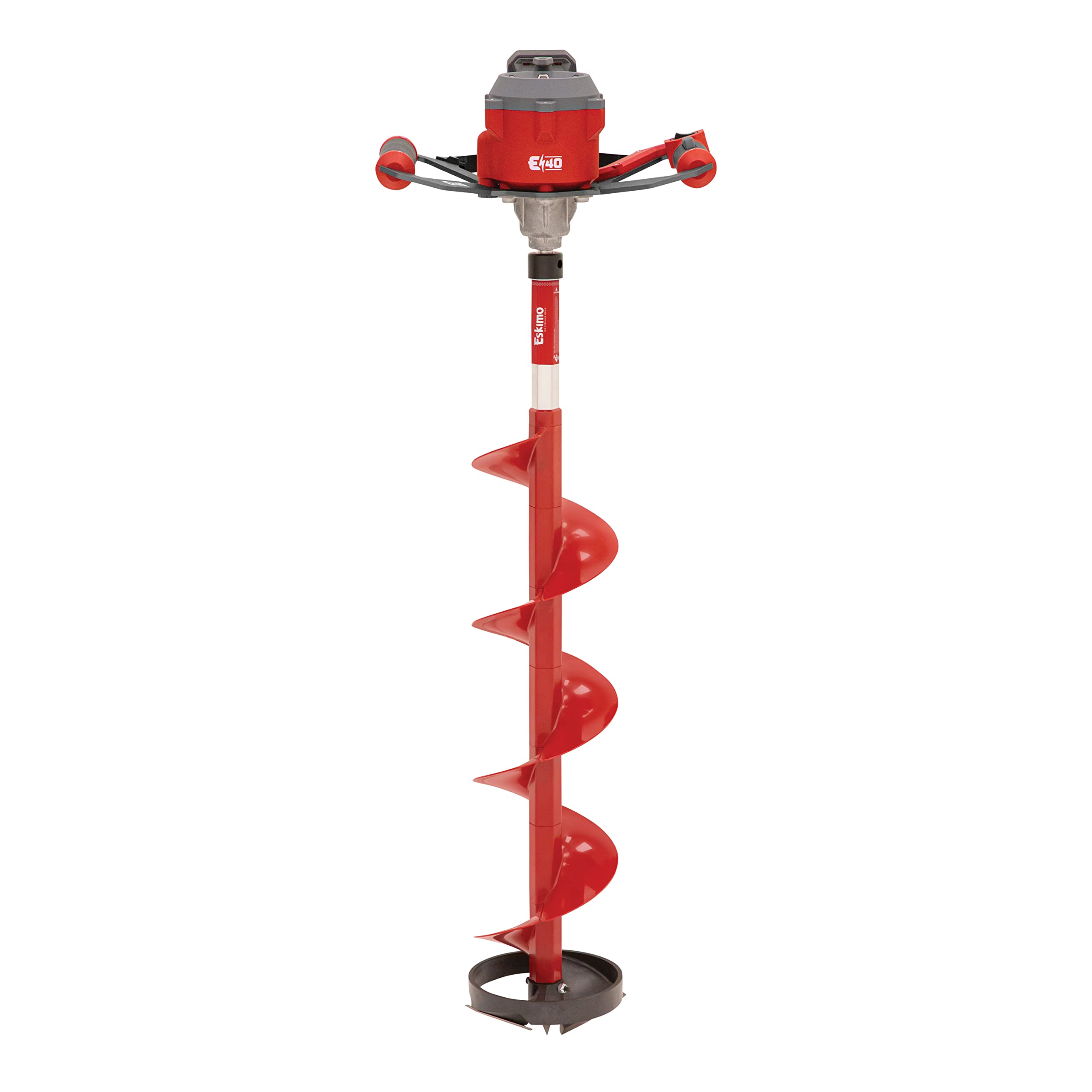 Eskimo E40 8-Inch Electric Ice Auger, Full Power 40V Lithium, Composite Bit, Lightweight Powerhead, Turbo Cutting System Multi-E